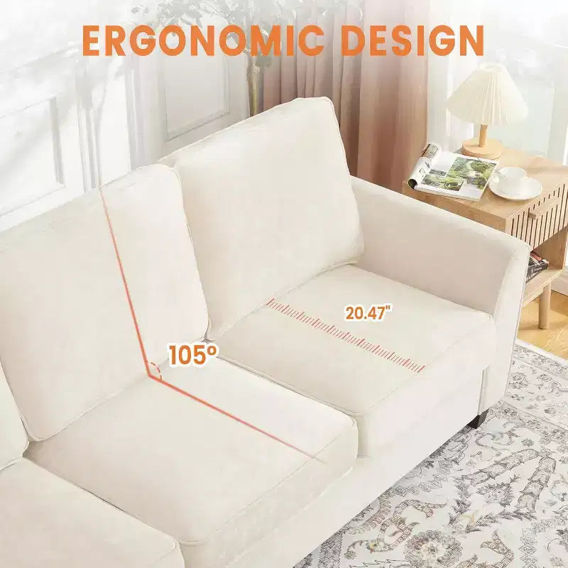 Canapé surdimensionné en chenille 83 pour salon, canapé nuage trois places, canapé rembourré de style moderne du milieu du siècle, pour salon, chambre à coucher