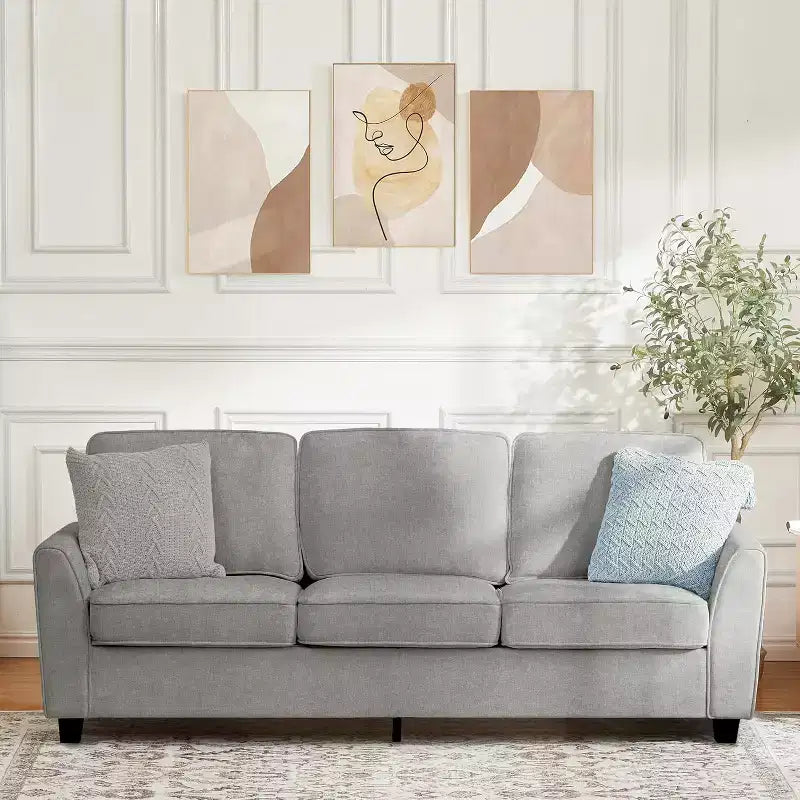 Canapé surdimensionné en chenille 83 pour salon, canapé nuage trois places, canapé rembourré de style moderne du milieu du siècle, pour salon, chambre à coucher