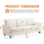 Canapé surdimensionné en chenille 83 pour salon, canapé nuage trois places, canapé rembourré de style moderne du milieu du siècle, pour salon, chambre à coucher