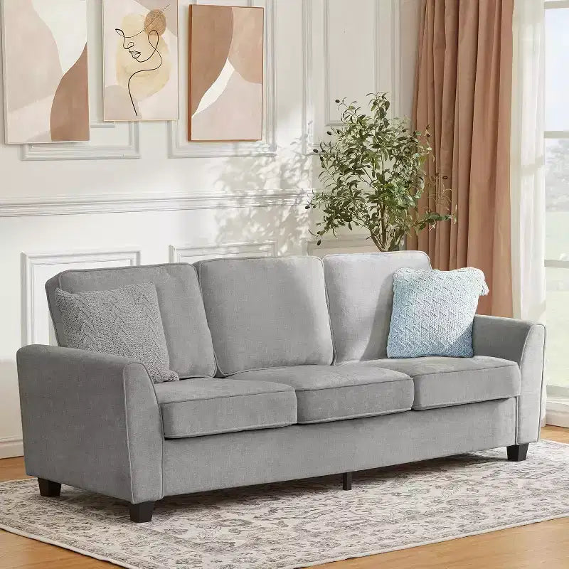 83 Oversized Chenille Sofa for Living Room, Three-Seater Cloud Couch, Mid-Century Modern Upholstered Sofa, for Living Room, Bedroom