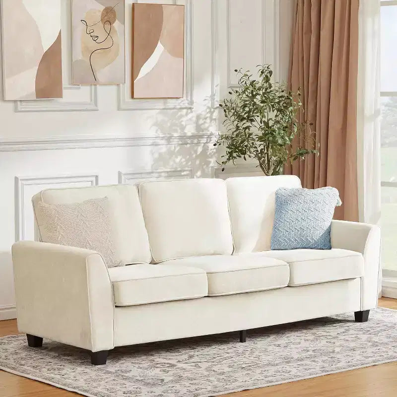 83 Oversized Chenille Sofa for Living Room, Three-Seater Cloud Couch, Mid-Century Modern Upholstered Sofa, for Living Room, Bedroom