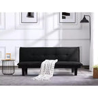 MAYEERTY Twin Size 2-Seat Folding Sleeper Couch, Metal & Wood Frame Small Space Sofa Bed
