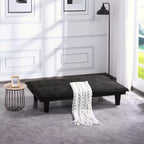 Canapé convertible pliable 2 places, taille double MAYEERTY, structure en métal et bois, lit de repos pour petits espaces