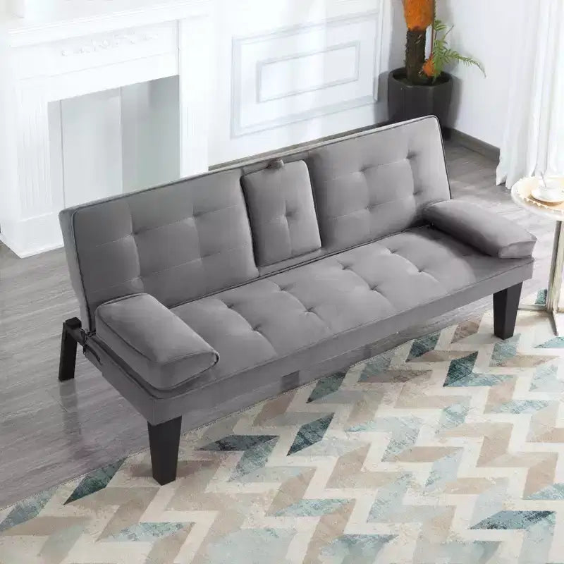 MAYEERTY 65in Modern Design Sleeper Sofa Bed Easy-Convertible Couch