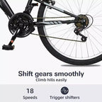 Vélo de montagne hykolity 26 27,5 pouces, VTT 18 vitesses pour hommes et femmes avec selle réglable, suspension complète pour le cyclisme en extérieur