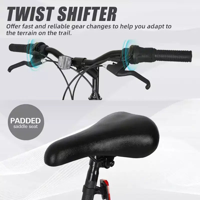 Vélo de montagne hykolity 26 27,5 pouces, VTT 18 vitesses pour hommes et femmes avec selle réglable, suspension complète pour le cyclisme en extérieur