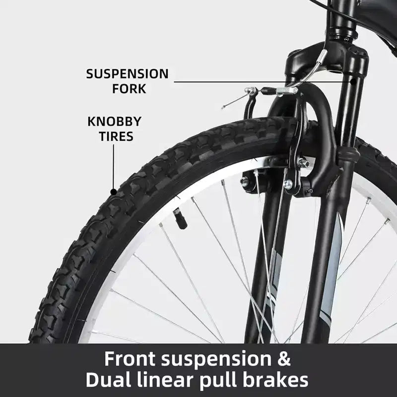 Vélo de montagne hykolity 26 27,5 pouces, VTT 18 vitesses pour hommes et femmes avec selle réglable, suspension complète pour le cyclisme en extérieur