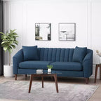 GDFStudio Shorey Contemporary 3-Seater Upholstered Sofa with Tufted Channel Stitch Design