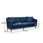GDFStudio Shorey Contemporary 3-Seater Upholstered Sofa with Tufted Channel Stitch Design