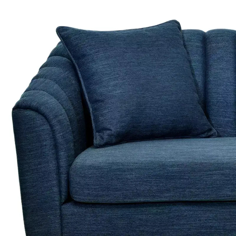 GDFStudio Shorey Contemporary 3-Seater Upholstered Sofa with Tufted Channel Stitch Design