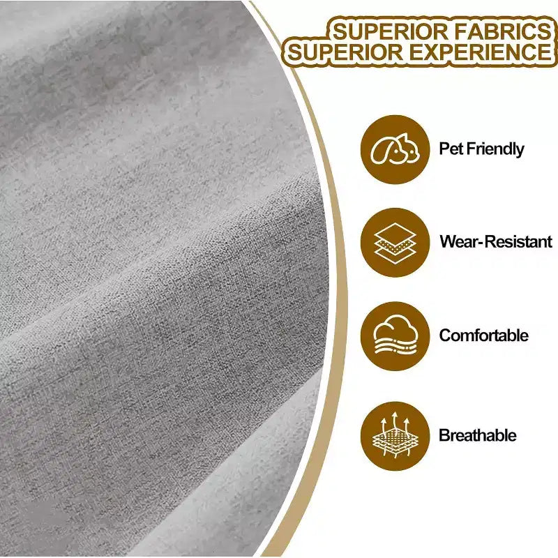 80 Linen Sofa, 3 Seater Sofa, Modern Couch and Sofa, Comfy Armrests and Seats and Backrests