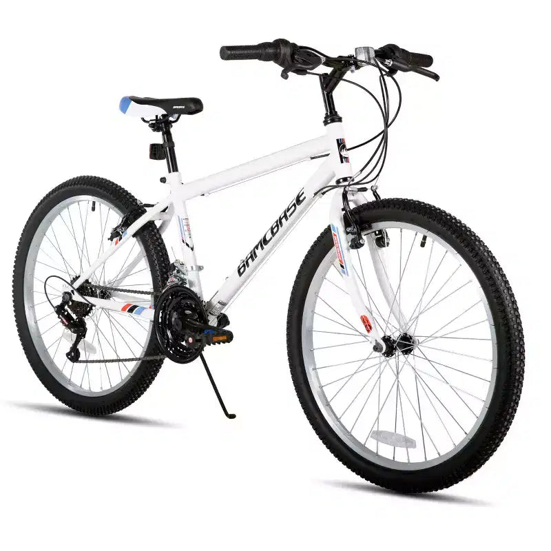 BAMCBASE 24 26 Mountain Bike, 18 Speeds High-Carbon Steel Frame, Sport Cycling MTB Bicycle for Adult