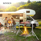 ROVSUN 46 Electric Rotisserie Grill, Pig Lamb Spit Roaster Stand Rotisserie 176 Lbs Capacity, Charcoal Rotisserie Grill Kit Stainless Steel