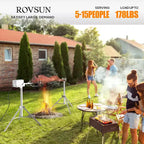 ROVSUN 46 Electric Rotisserie Grill, Pig Lamb Spit Roaster Stand Rotisserie 176 Lbs Capacity, Charcoal Rotisserie Grill Kit Stainless Steel