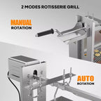 ROVSUN 46 Electric Rotisserie Grill, Pig Lamb Spit Roaster Stand Rotisserie 176 Lbs Capacity, Charcoal Rotisserie Grill Kit Stainless Steel