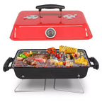 ROVSUN 20'' Portable Charcoal Grill with Thermometer & Handle, Metal Compact Tabletop BBQ Grill , Outdoor Cooking Barbecue for Camping Picnic Patio