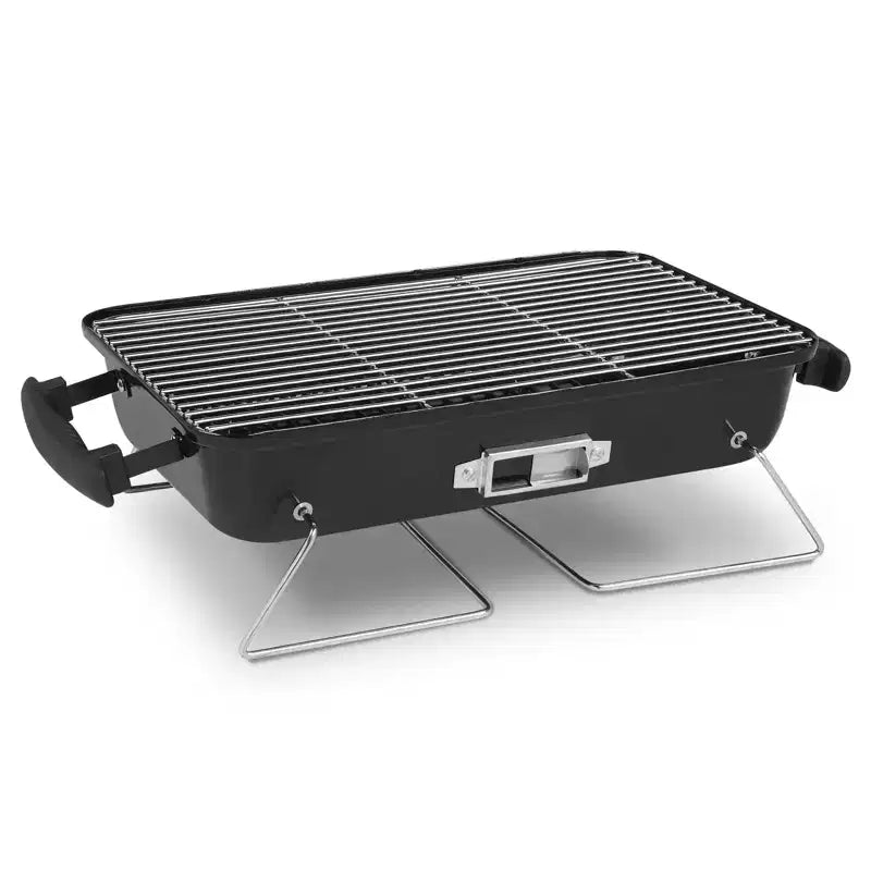 ROVSUN 20'' Portable Charcoal Grill with Thermometer & Handle, Metal Compact Tabletop BBQ Grill , Outdoor Cooking Barbecue for Camping Picnic Patio