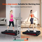 NAYSAYE Portable Incline Treadmill Incline Full Deck Design Shock Absorption for Home Office, Black and Gray, 38*20.9*6.5