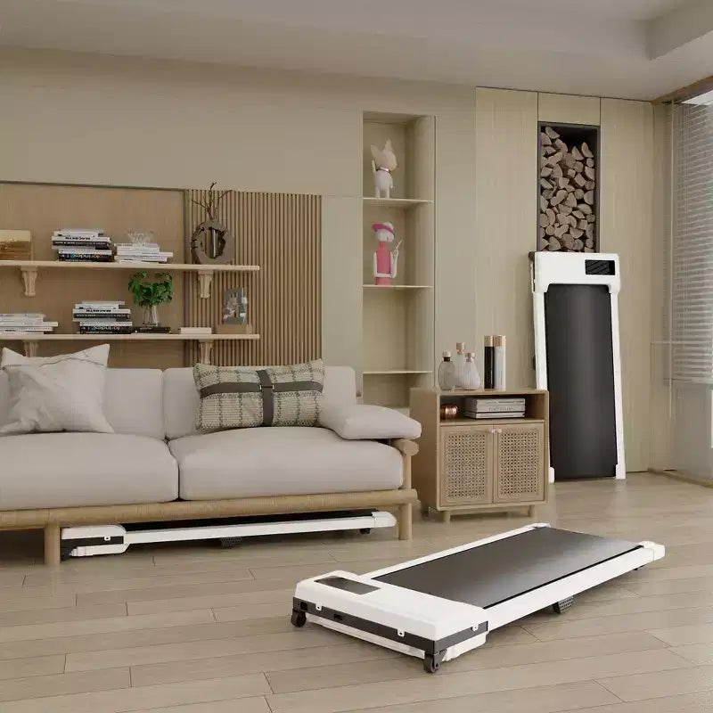 NAYSAYE Tapis de marche à surface de course spacieuse, capacité de 100 kg pour les entraînements à domicile ou au bureau, blanc, 47,64*19,09*4,92