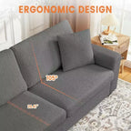 Canapé moderne 3 places de 83 pouces - Canapé profond, confortable comme un nuage, parfait pour le salon, la chambre, le bureau