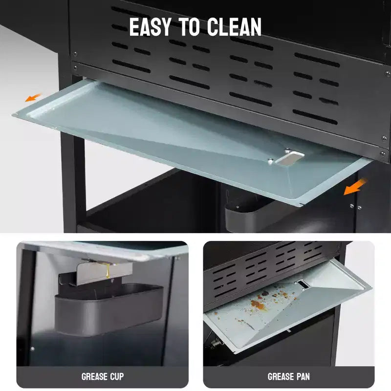 ROVSUN Barbecue à gaz propane 3 brûleurs avec brûleur latéral, barbecues avec grilles en fonte émaillée et armoire pour jardin, patio et arrière-cour