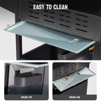 ROVSUN Barbecue à gaz propane 3 brûleurs avec brûleur latéral, barbecues avec grilles en fonte émaillée et armoire pour jardin, patio et arrière-cour