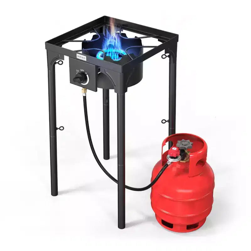 ROVSUN 100,000 BTU Portable Gas Camping Stove, Outdoor Propane Burner with Regulator, High Pressure Single Cooker Camp Cooking Home Brewing