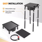 ROVSUN Réchaud de camping portable à gaz 100 000 BTU, brûleur à propane extérieur avec régulateur, cuisinière simple haute pression pour le camping et le brassage à domicile