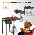 ROVSUN Réchaud de camping portable à gaz 100 000 BTU, brûleur à propane extérieur avec régulateur, cuisinière simple haute pression pour le camping et le brassage à domicile