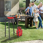 ROVSUN Réchaud de camping portable à gaz 100 000 BTU, brûleur à propane extérieur avec régulateur, cuisinière simple haute pression pour le camping et le brassage à domicile
