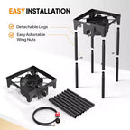 ROVSUN Réchaud de camping portable à gaz 100 000 BTU, brûleur à propane extérieur avec régulateur, cuisinière simple haute pression pour le camping et le brassage à domicile