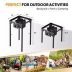 ROVSUN Réchaud de camping portable à gaz 100 000 BTU, brûleur à propane extérieur avec régulateur, cuisinière simple haute pression pour le camping et le brassage à domicile