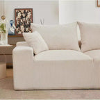 110In Oversized L-Shaped Sofa, Cloud Sectional Couch w/Chaise Throw Pillows, Soft Corduroy Boneless Foam Sofa for Living Rooms, Apartments, Dorms