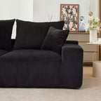 110In Oversized L-Shaped Sofa, Cloud Sectional Couch w/Chaise Throw Pillows, Soft Corduroy Boneless Foam Sofa for Living Rooms, Apartments, Dorms