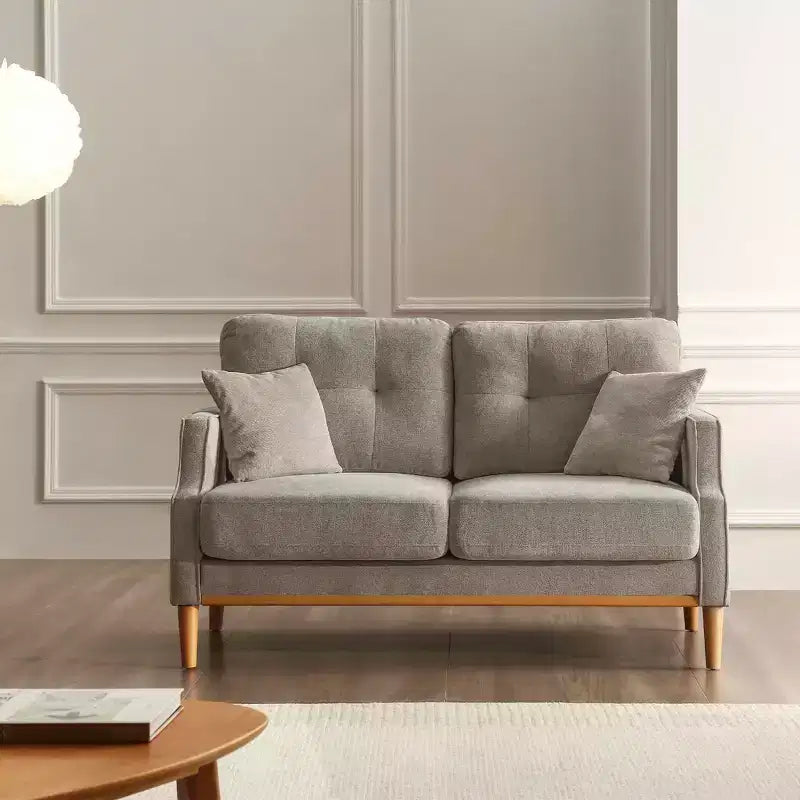 MAYEERTY Living Space Sofa with Waterproof Fabric 2 Seater for Living Room Office Cream
