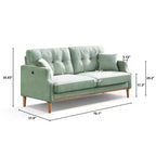 MAYEERTY Living Space Sofa with Waterproof Fabric 3 Seater for Living Room Office Blue
