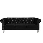 Home Design Emma Velvet Rolled Arm Sofa