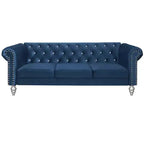 Home Design Emma Velvet Rolled Arm Sofa