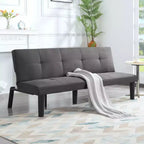 MAYEERTY 62.99 Faux Suede Convertible Futon Sofa Bed with 5-Position Adjustable Backrest