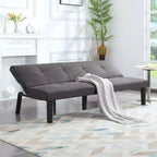 MAYEERTY 62.99 Faux Suede Convertible Futon Sofa Bed with 5-Position Adjustable Backrest