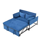 MAYEERTY 46 Velvet Pull-Out Sleeper Sofa Bed, 5-Position Adjustable Backrest Twin Sofa Couch with 2 Pillows