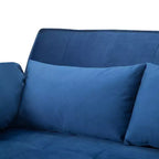 MAYEERTY 46 Velvet Pull-Out Sleeper Sofa Bed, 5-Position Adjustable Backrest Twin Sofa Couch with 2 Pillows