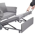 MAYEERTY 46 Velvet Pull-Out Sleeper Sofa Bed, 5-Position Adjustable Backrest Twin Sofa Couch with 2 Pillows