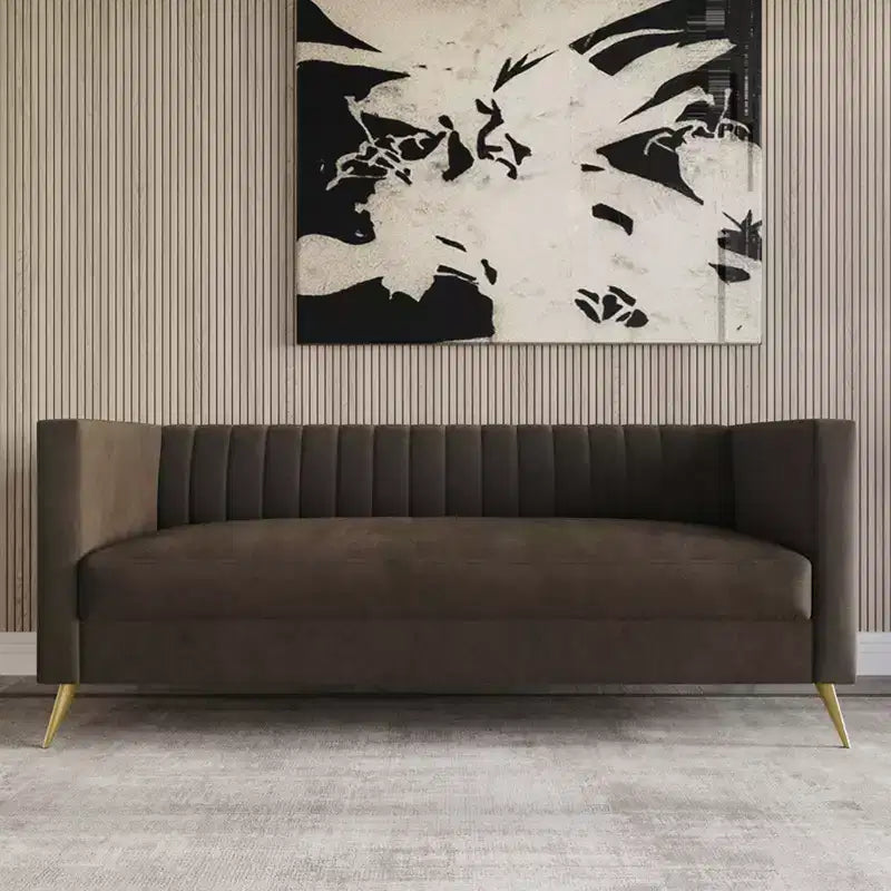 Home Design Weiss Velvet Square Arm Sofa