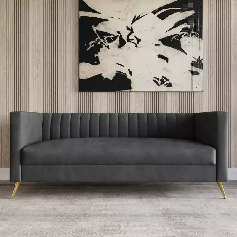 Home Design Weiss Velvet Square Arm Sofa