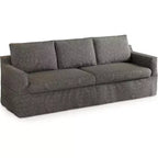 Dyonery 93'' 3-seater sofa with deep seats, modern upholstered sofa with wide armrests, detachable Chenille cover, sofa living room, apartment, grey