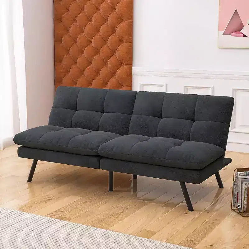Dyonery 68Futon Couch with Adjustable Backrest & Foldable Design,Convertible Sleeper Sofa for Small Spaces Livingroom Apartment Office