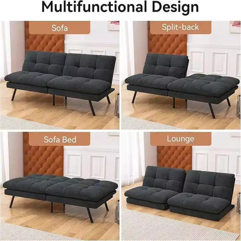 Dyonery 68Futon Couch with Adjustable Backrest & Foldable Design,Convertible Sleeper Sofa for Small Spaces Livingroom Apartment Office