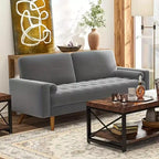 Canapé 3 places Dyonery, canapé en velours de 173 cm avec coussin et oreiller en velours, canapé moderne du milieu du siècle, adapté au salon, appartement