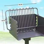 Pilot Rock Park Style Outdoor Camping BBQ Charcoal Grill with Swivel